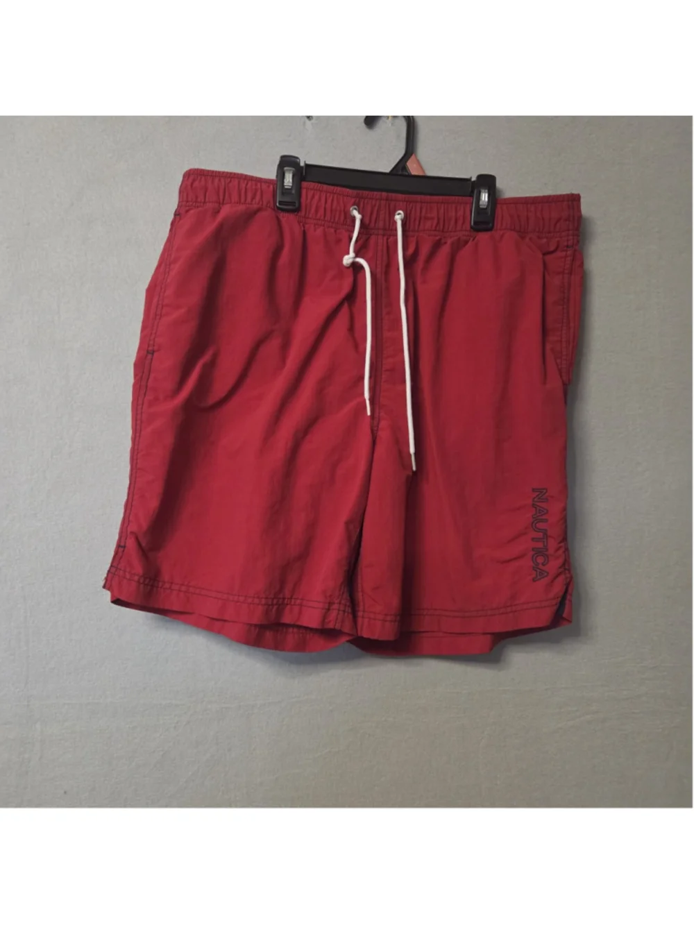Men's Nautica Swim Trunks Red White xlarge size[1575]